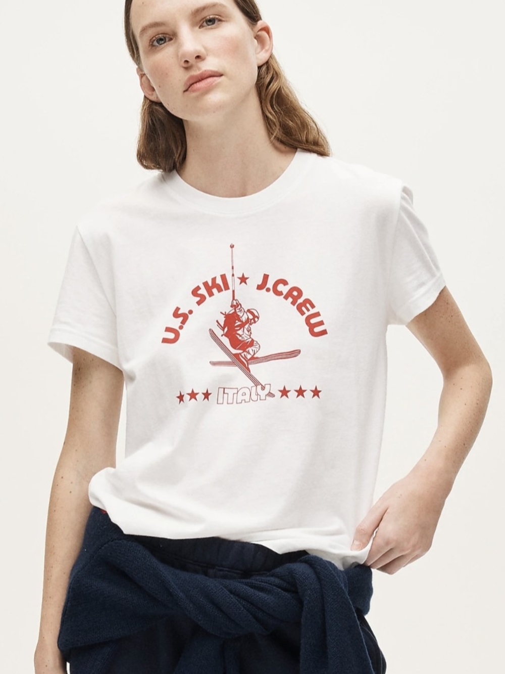 U.S. Ski & Snowboard J.Crew classic-fit T-shirt XXS 2XS jersey cottonwhite red